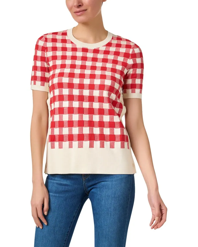 Joseph Gingham Silk-Blend Sweater Nocolor