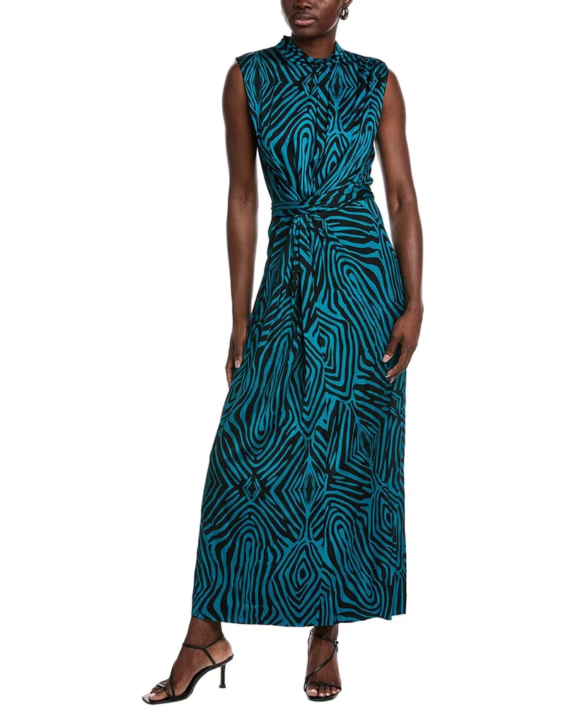 Diane von Furstenberg Geri Gathered Maxi Dress Blue