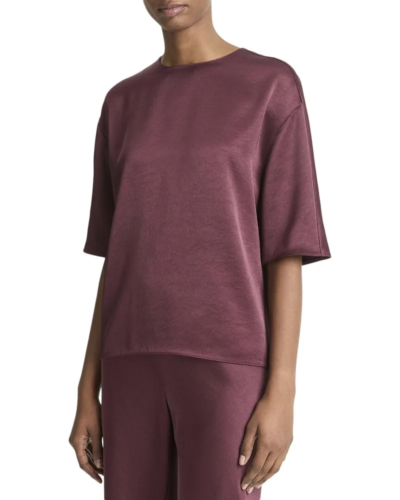 Vince Fluid Satin Blouse Nocolor