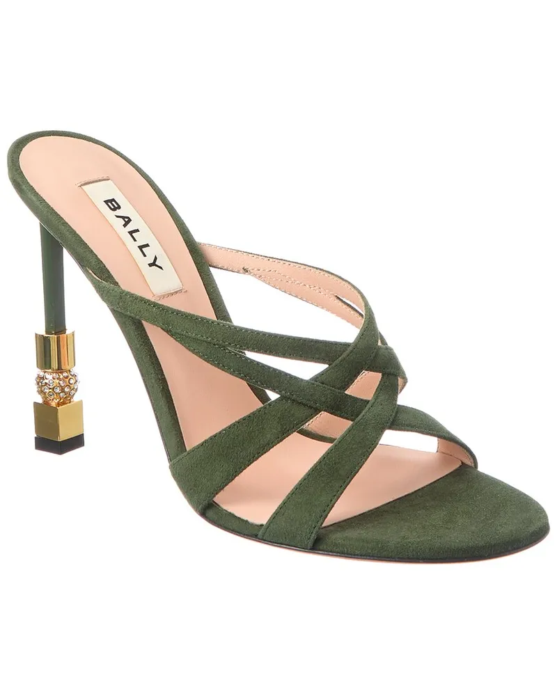 Bally Carolyn 105 Suede Sandal Green