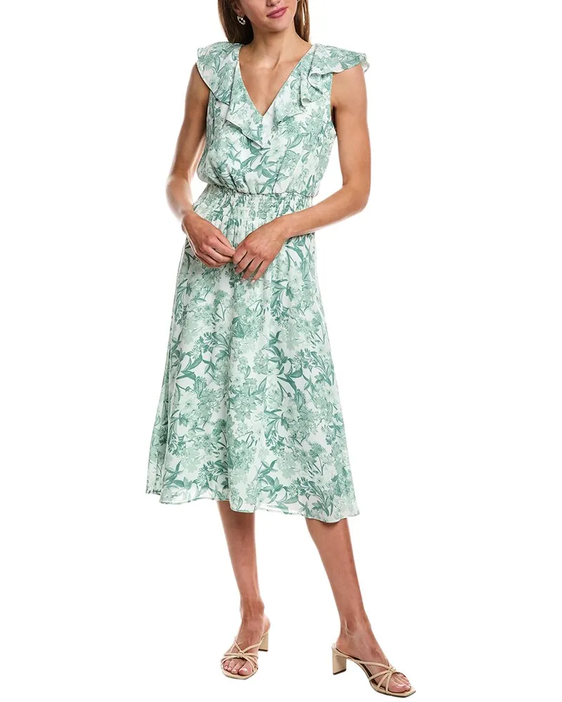 Vince Camuto Ruffle Midi Dress Green