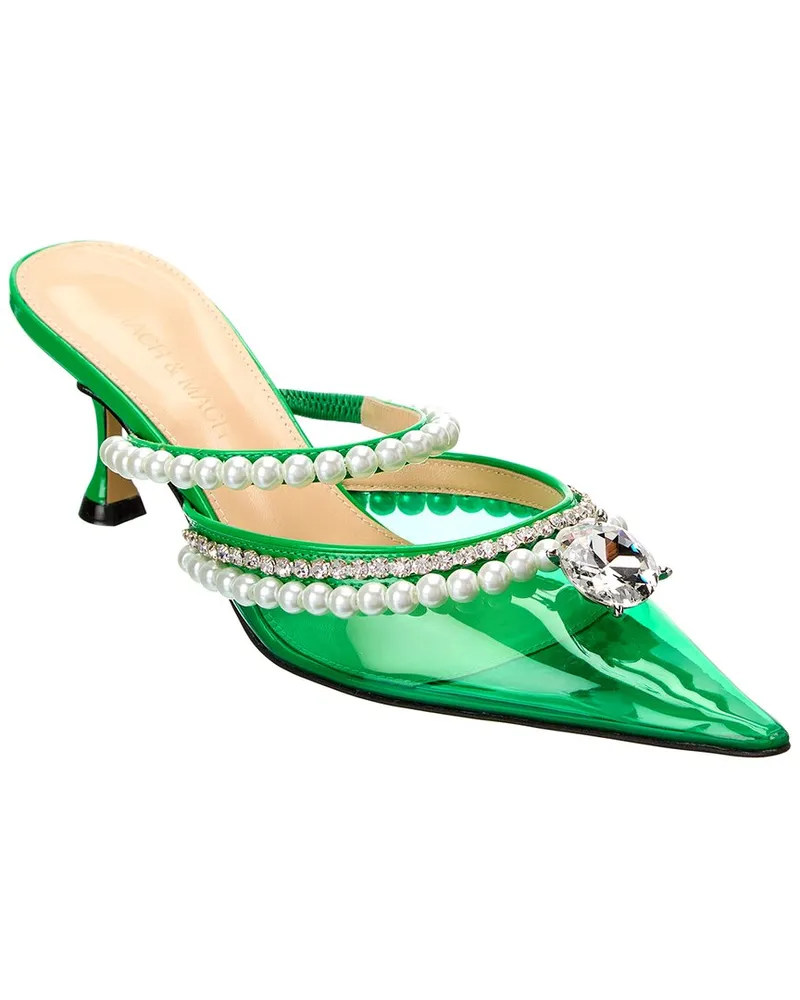 Mach & Mach Diamond & Pearls Vinyl & Leather Pump Nocolor