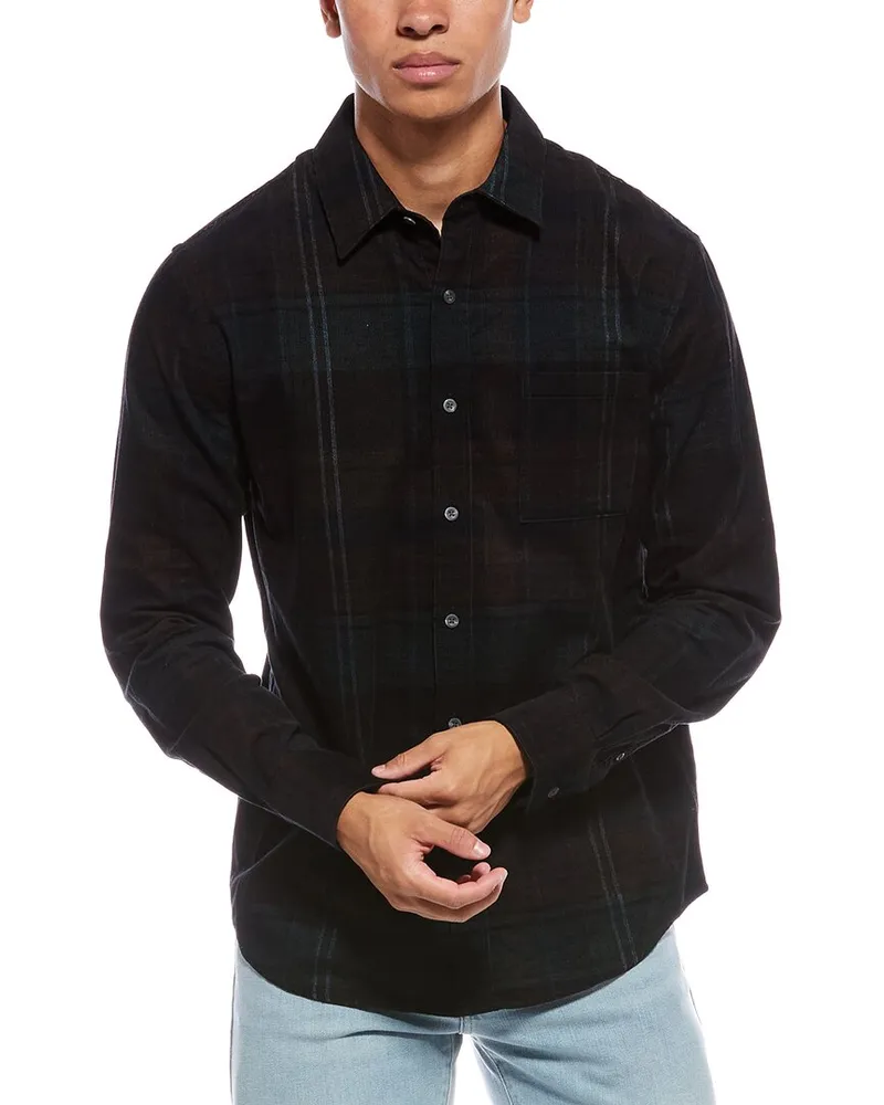 Vince Sierra Corduroy Plaid Shirt Green