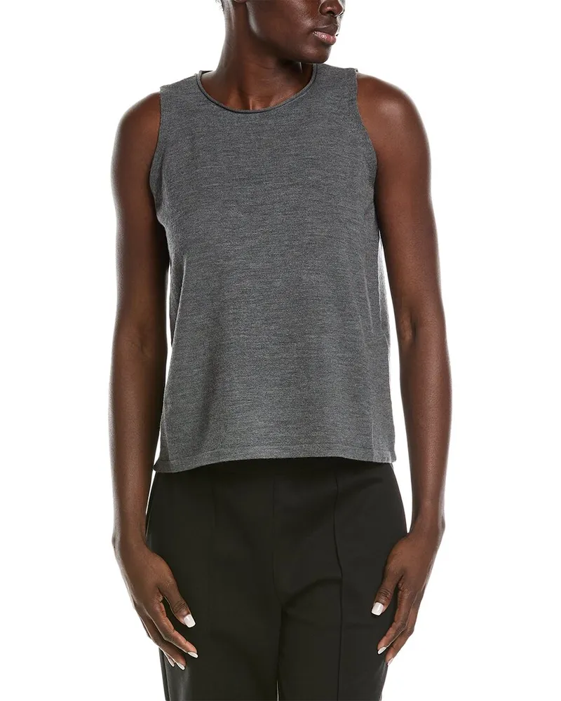 Eileen Fisher Crewneck Wool Shell Nocolor