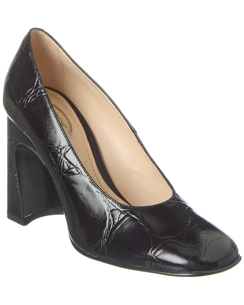 TOD'S TOD’s Embossed Leather Pump Black