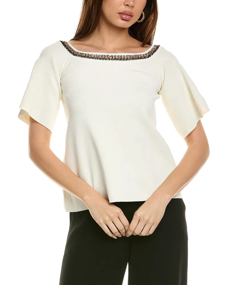 Stella McCartney Embroidered Compact Knit Top White