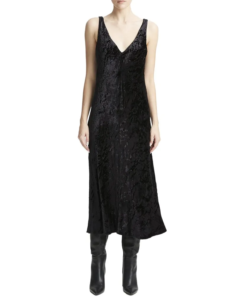 Vince Luxe Textured Velvet Slip Dress Nocolor