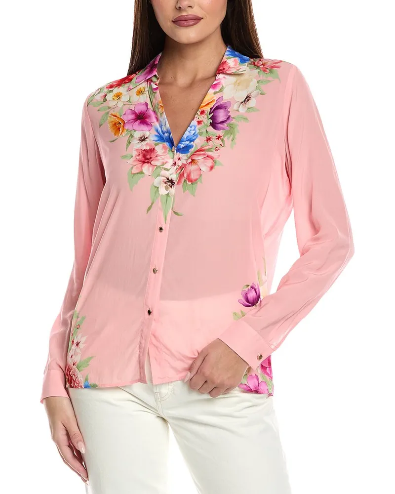 Elie Tahari The Madeline Diamond Blouse Pink