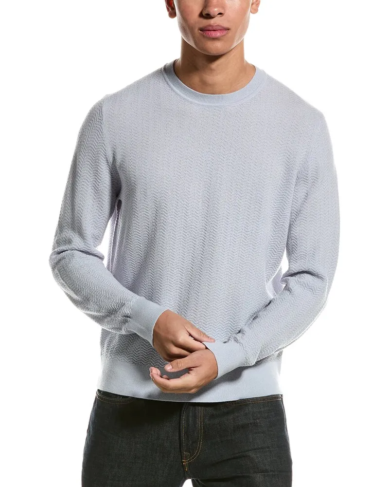 Theory Wool-Blend Crewneck Sweater Blue