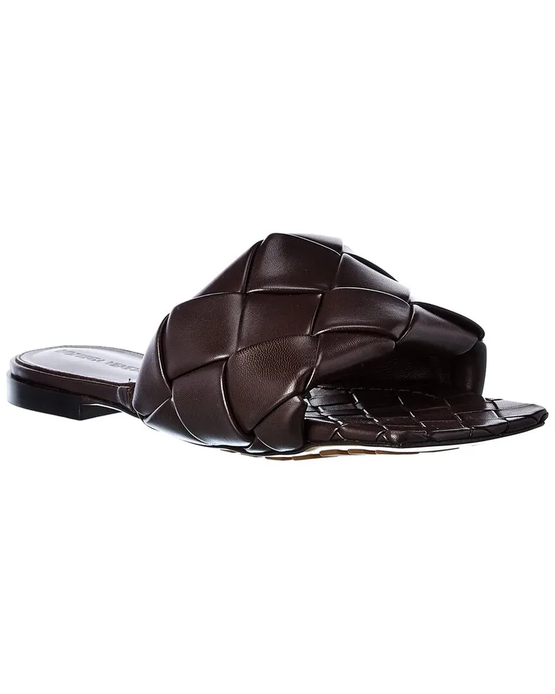 Bottega Veneta The Lido Intrecciato Leather Sandal Brown