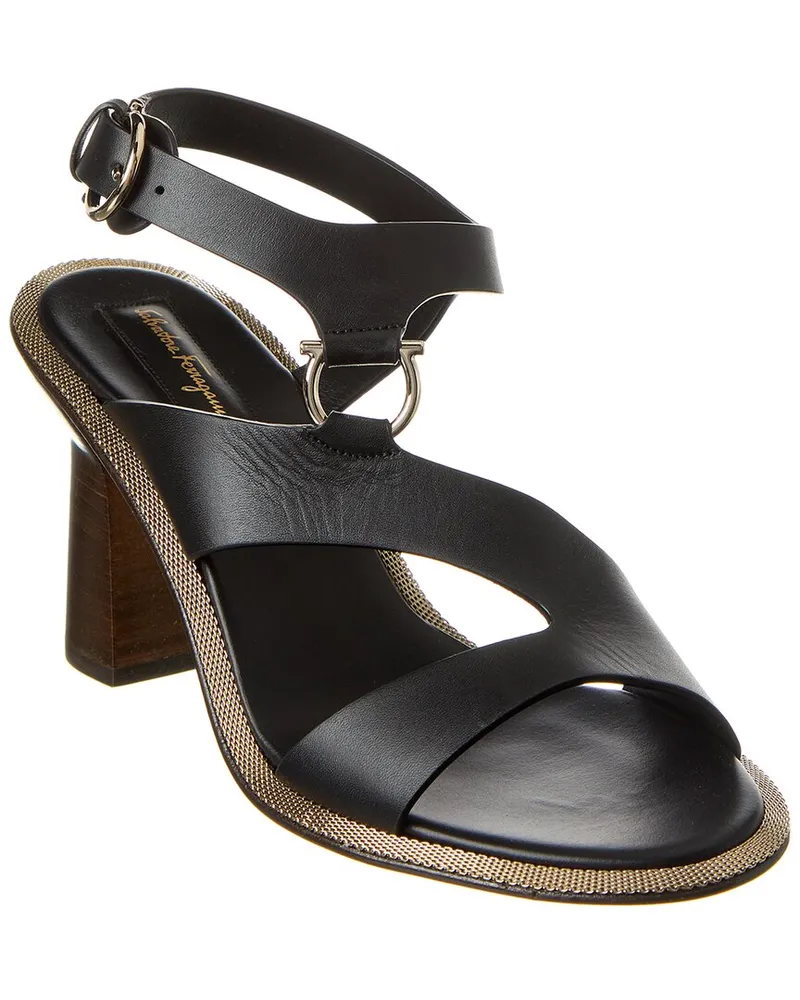 Ferragamo Mapi Leather Sandal Black