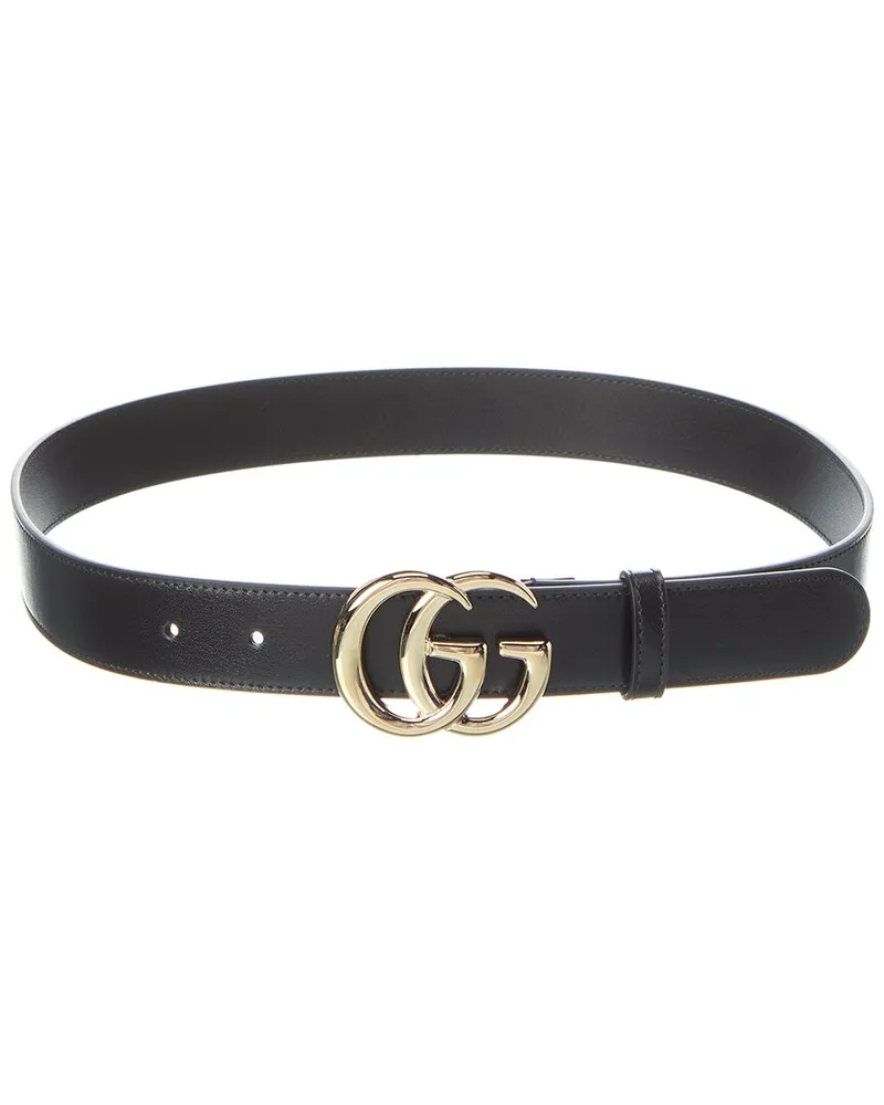 Gucci GG Marmont Thin Leather Belt Nocolor