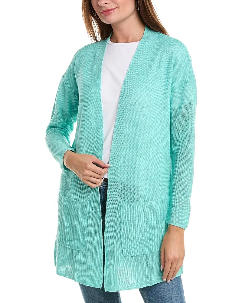 Eileen Fisher Linen Cardigan Blue