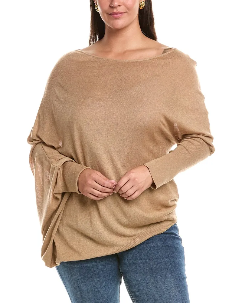 Marina Rinaldi Plus Unito Wool, Silk & Cashmere-Blend Sweater Nocolor