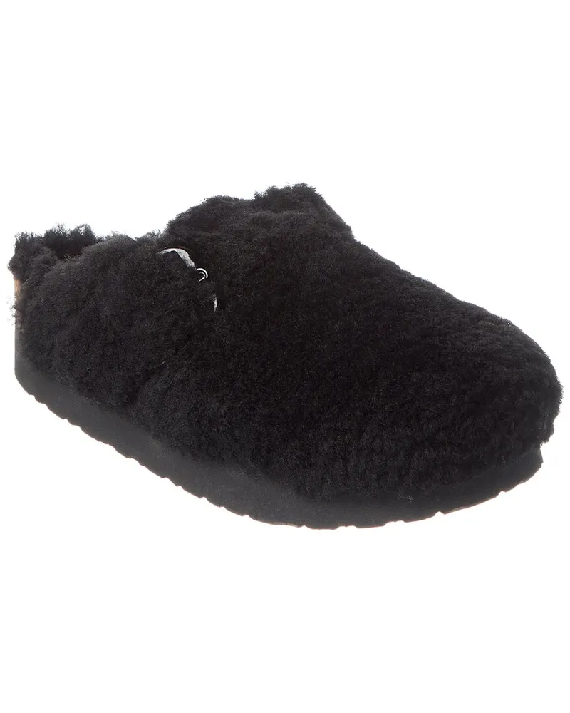 Birkenstock Papillio by  Boston Big Buckle Narrow Shearling Clog Black