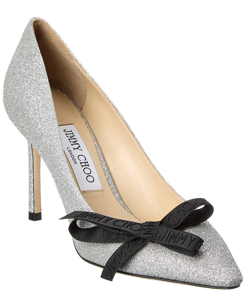 Jimmy Choo Romy 85 Glitter Pump Silver