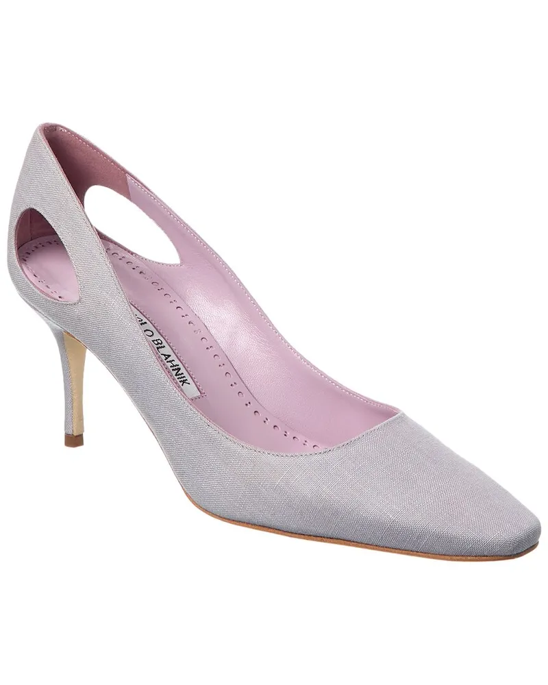 Manolo Blahnik Toplaca 70 Linen Pump Grey
