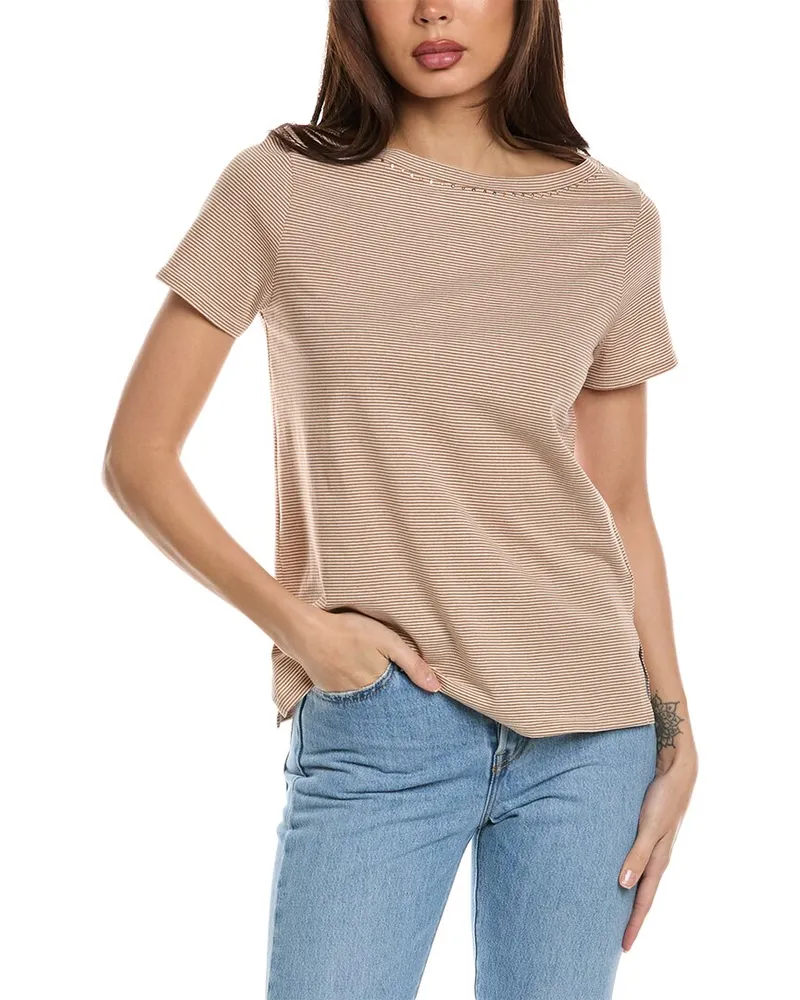 ST. JOHN Boatneck T-Shirt Brown