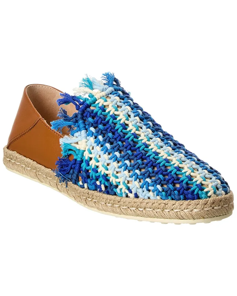 TOD'S TOD’s Rope & Leather Espadrille Blue