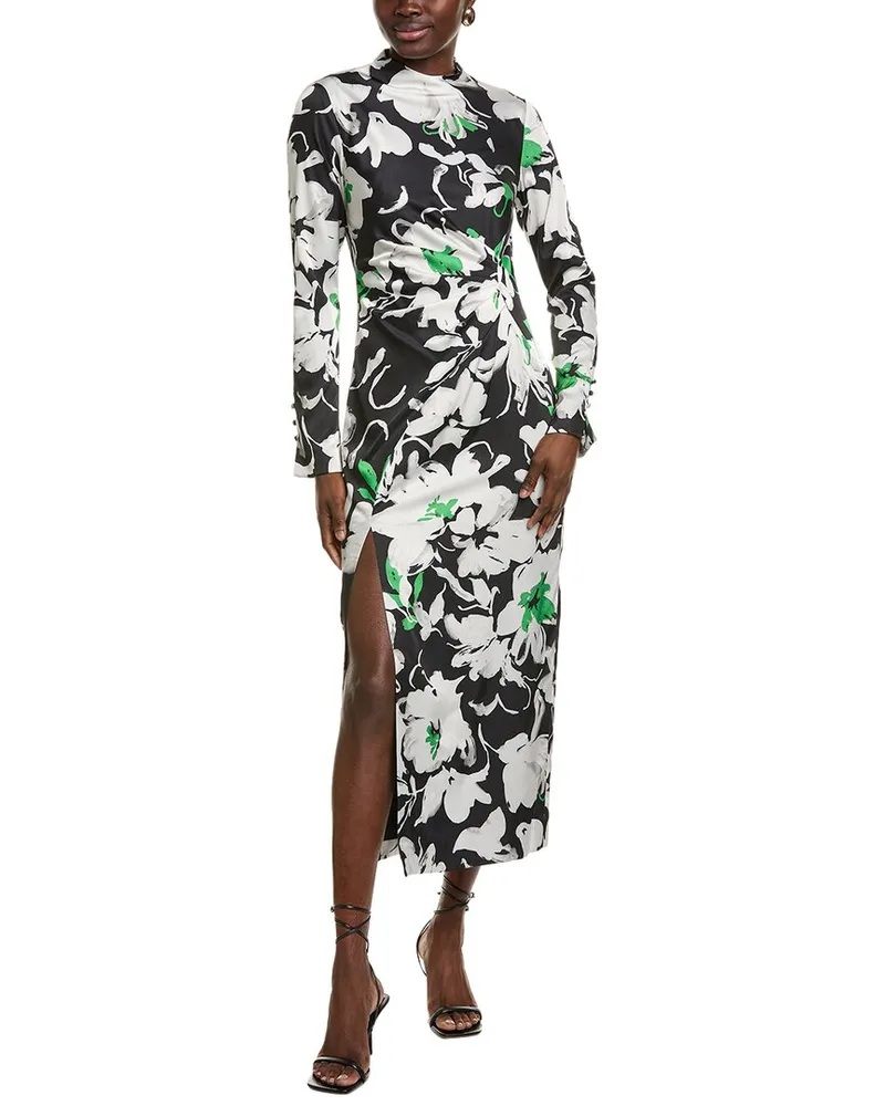 Lela Rose Draped Sheath Dress Black