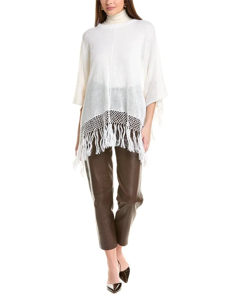 Brunello Cucinelli Linen & Wool-Blend Poncho Nocolor