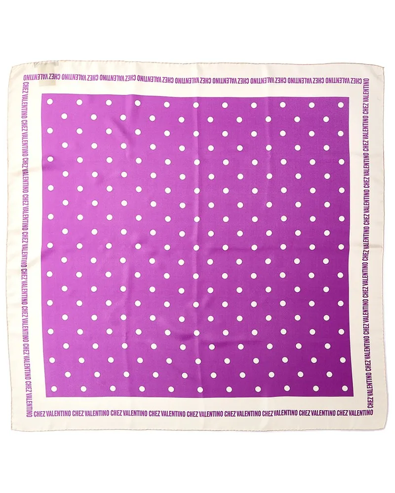 Valentino Garavani Chez Polka Dot Printed Silk Scarf Nocolor