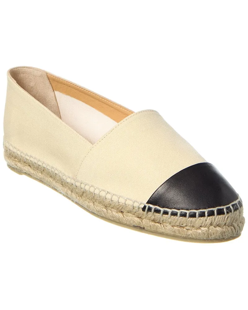 Castañer Katty Canvas & Leather Espadrille White