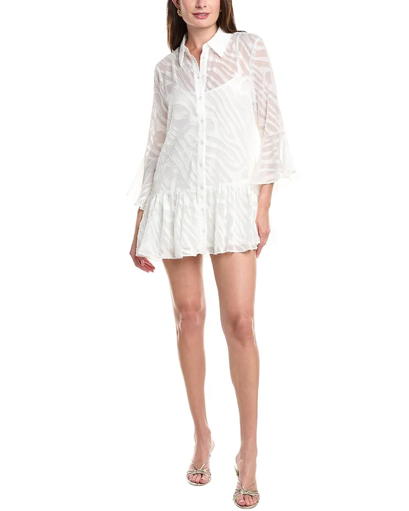 Milly Vierra Burnout Mini Dress White