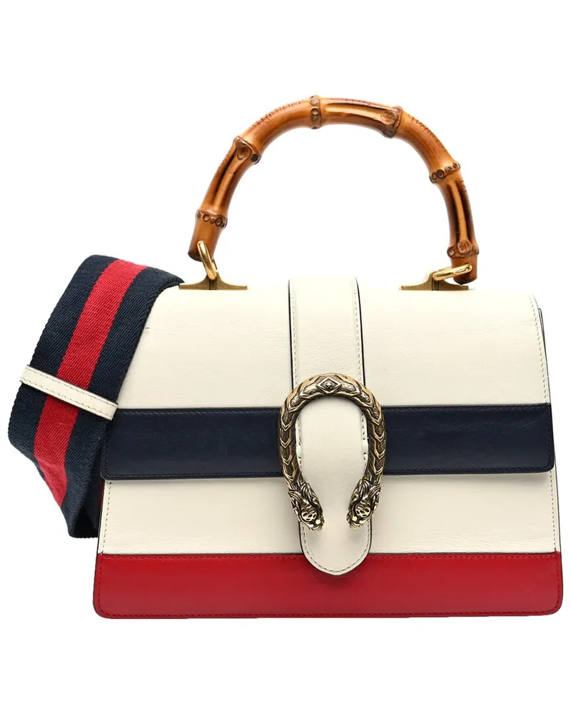 Gucci Calfskin Leather Bamboo Web Large Dionysus Top Handle Bag(Authentic Pre-Loved Nocolor