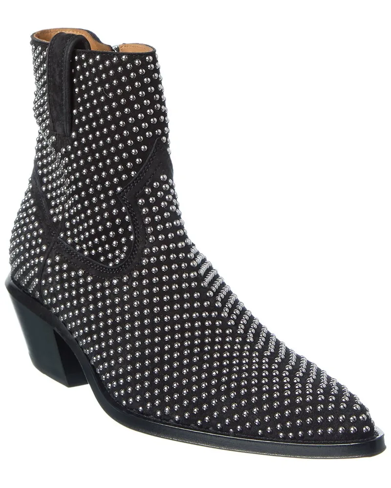 OFF-WHITE Stud Texas Suede Bootie Black