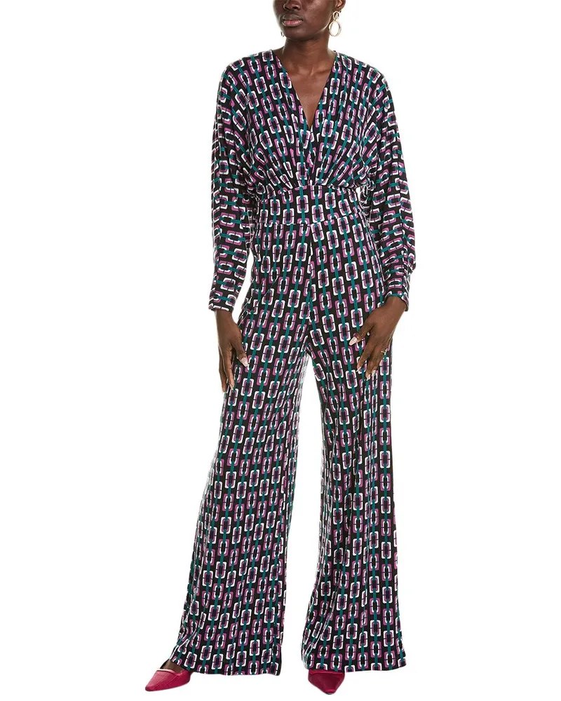 Diane von Furstenberg Fanny Wool-Blend Jumpsuit Purple