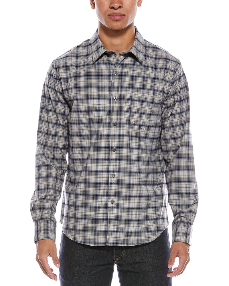 Vince Oceanic Plaid Shirt Blue
