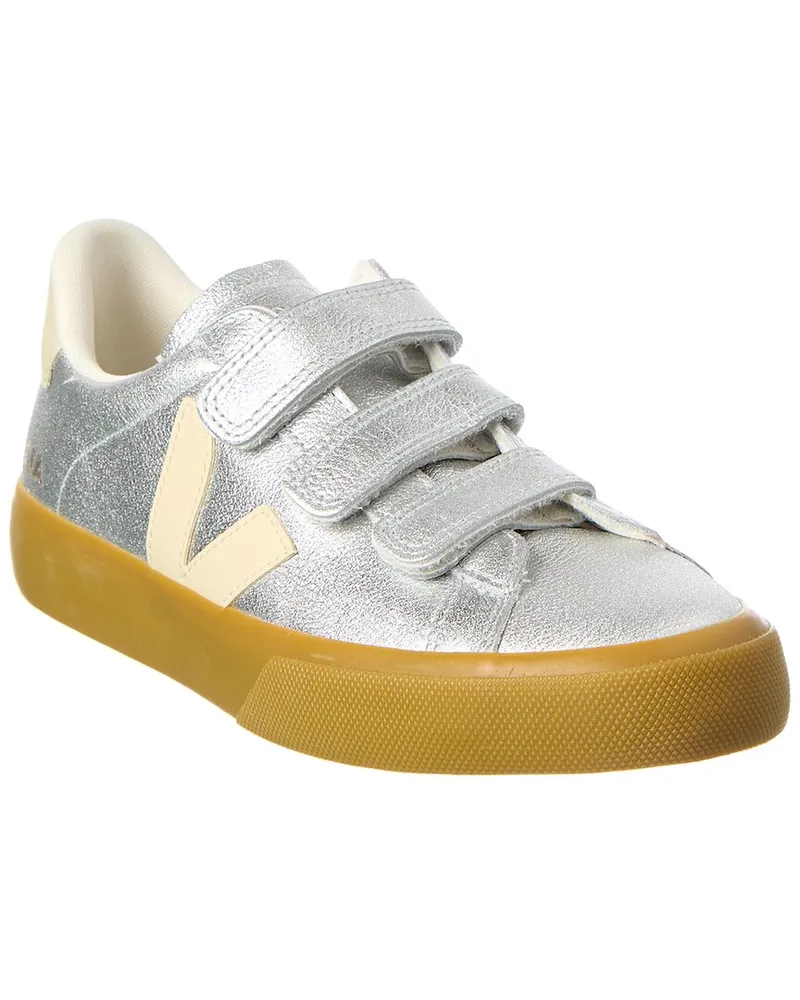 VEJA Recife Logo Leather Sneaker Silver