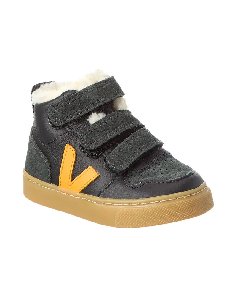 VEJA Small V-10 Mid Winter Chromefree Suede Sneaker Black