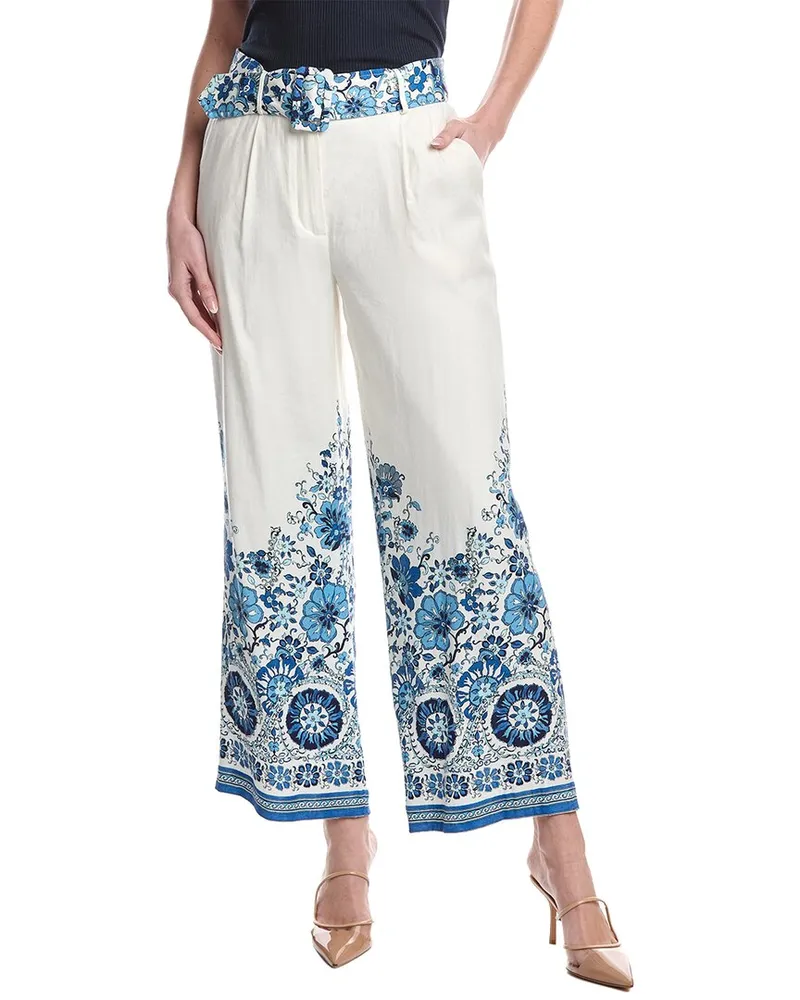 Elie Tahari The Annalise Linen-Blend Pant Nocolor