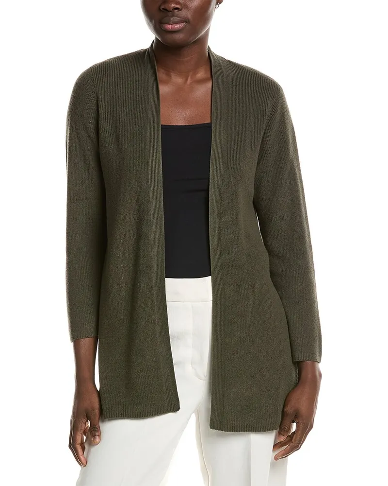 Eileen Fisher Petite Long Cardigan Green