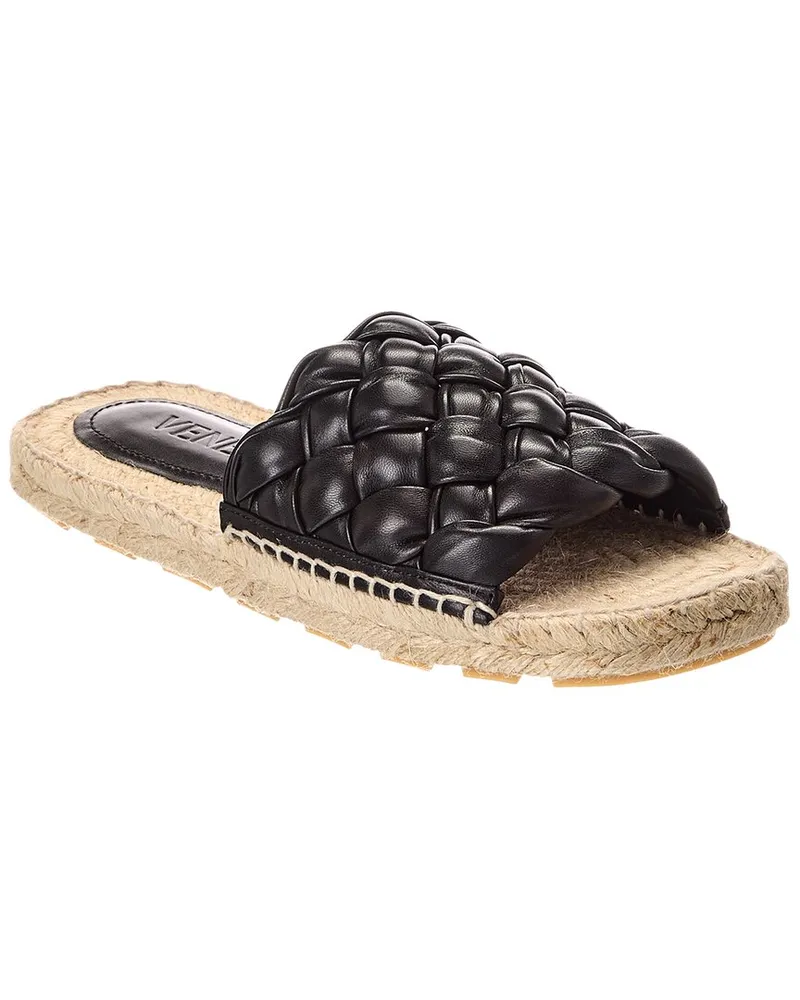 Bottega Veneta Jack Intrecciato Leather Sandal Black