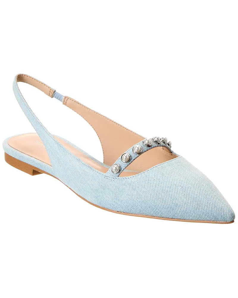 Stuart Weitzman Pearl Denim Slingback Flat Blue