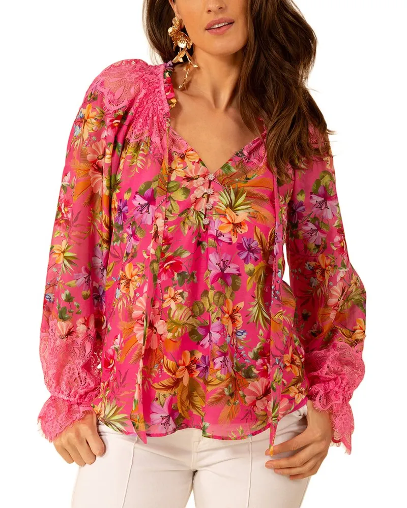 Hale Bob Alivia Silk-Blend Blouse Nocolor