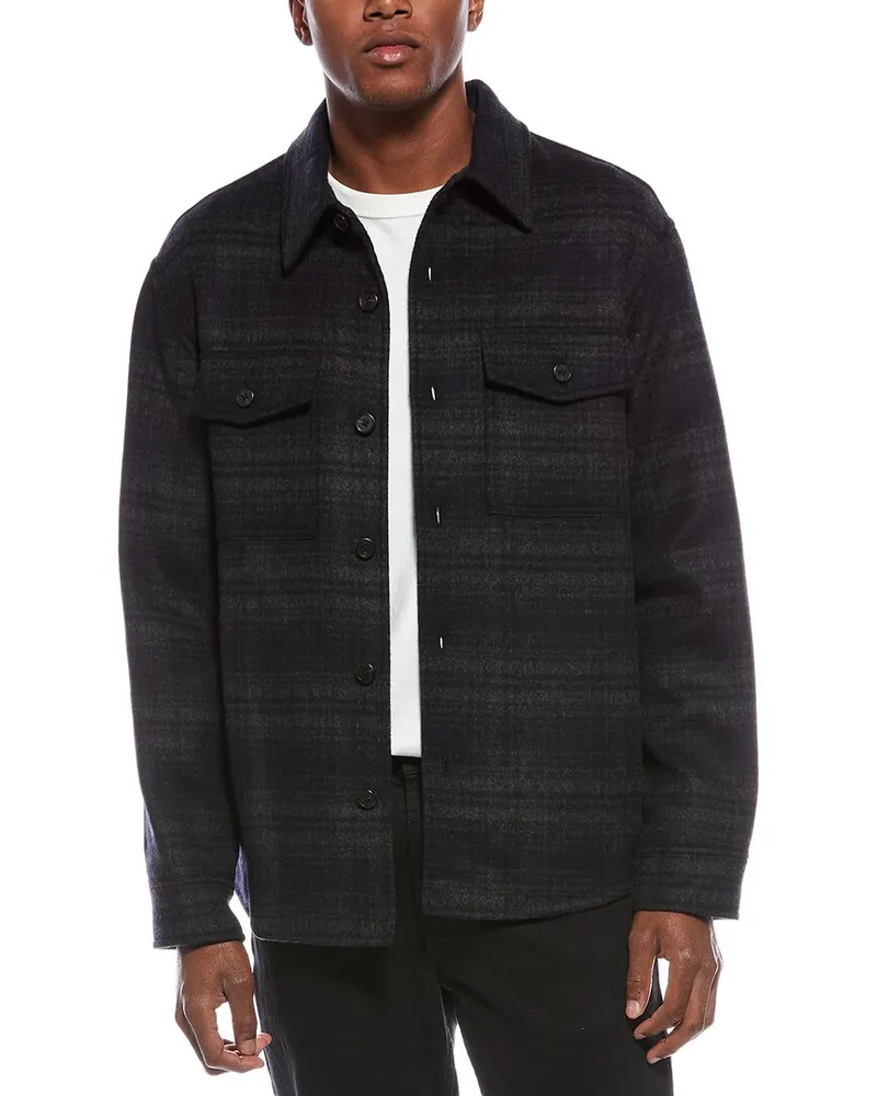 Theory Wool & Cashmere-Blend Shirt Jacket Nocolor