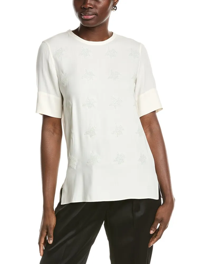 Akris Embellished Silk Blouse White