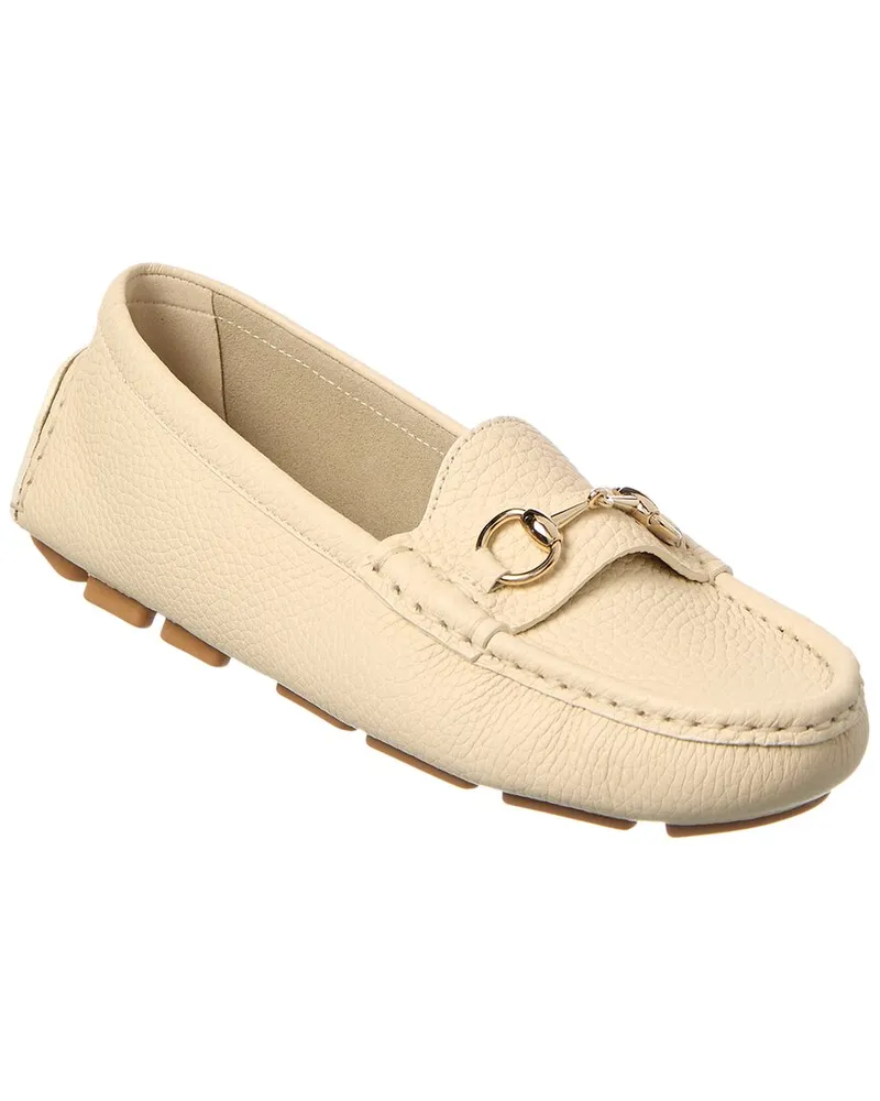 Gucci Driver Leather Loafer White