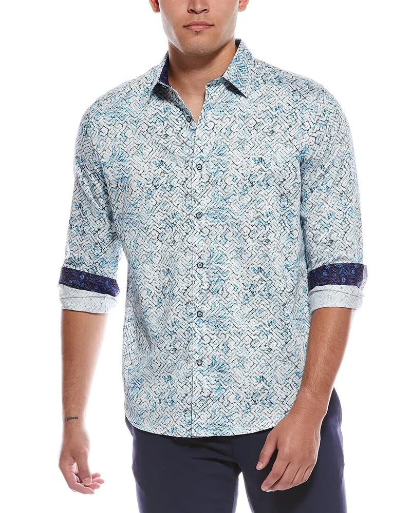 Robert Graham Hamilton Classic Fit Woven Shirt Blue