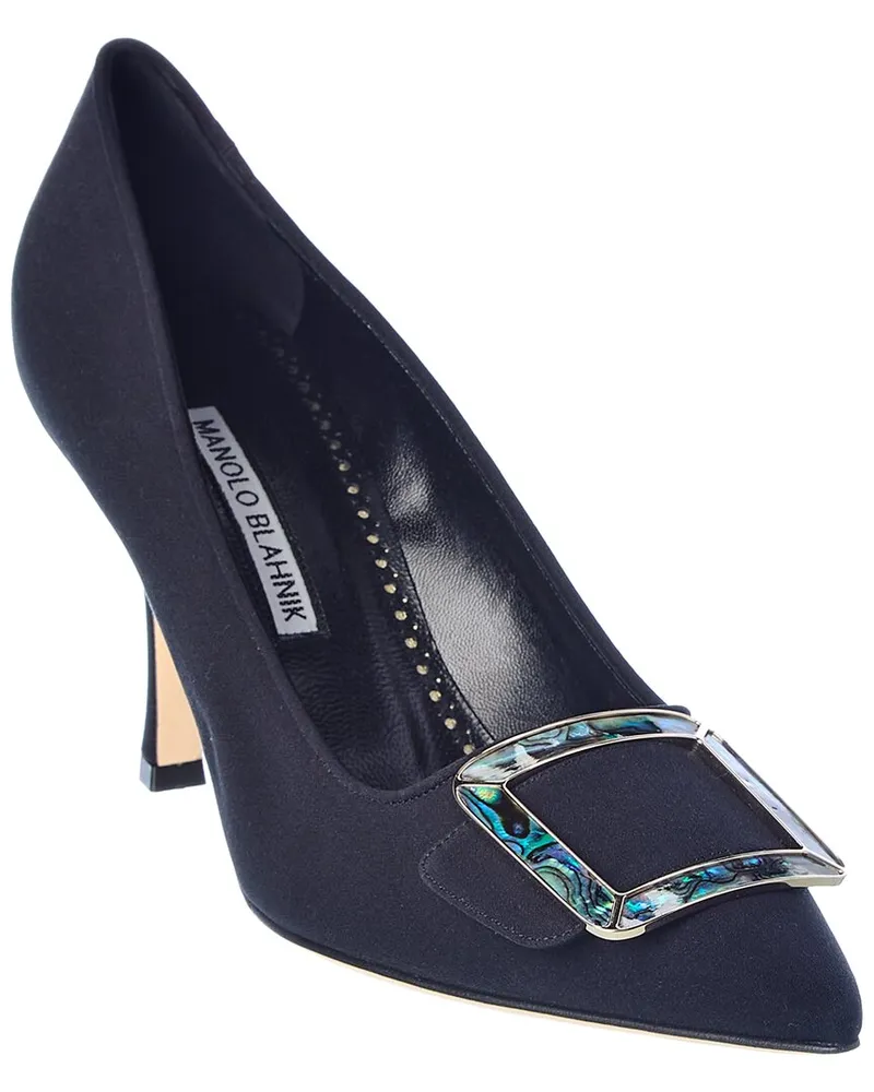 Manolo Blahnik Maysale 90 Silk Pump Black