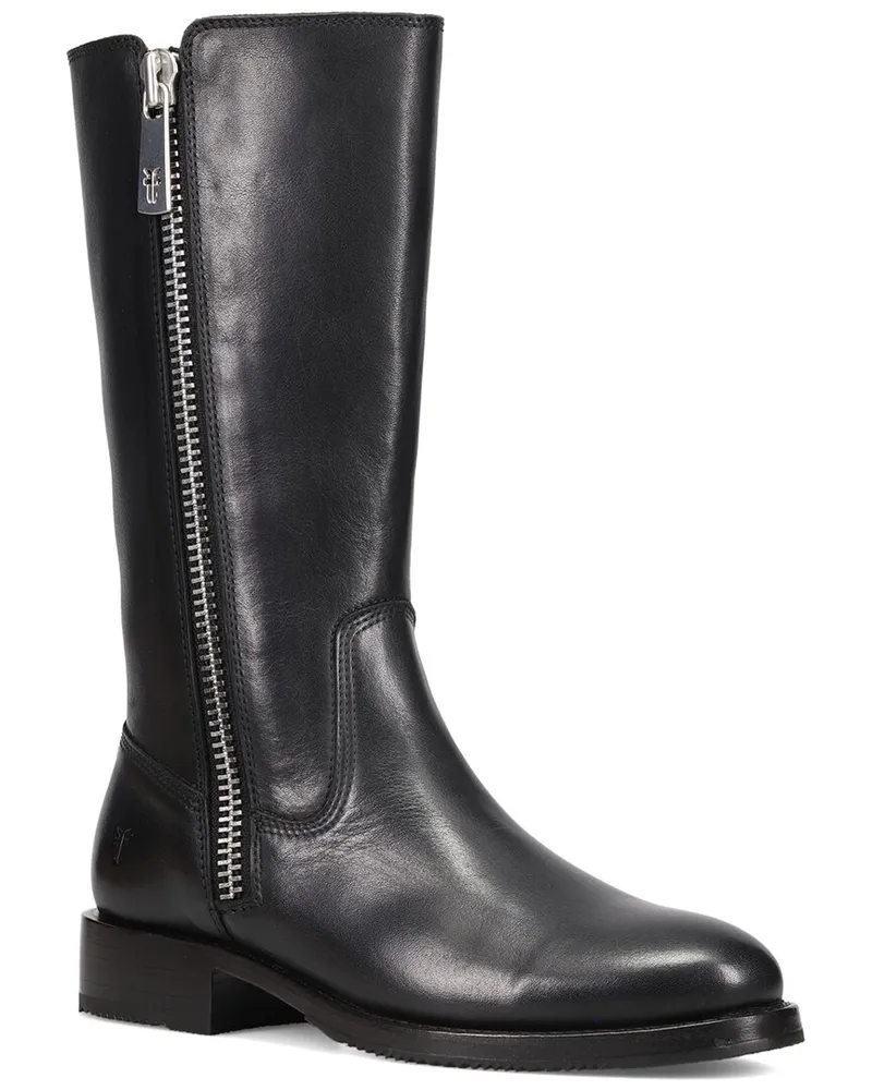 Frye Madison Heavy Zip Tall Leather Boot Black