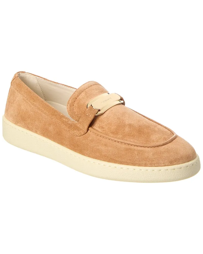 Ferragamo New Vara Buckle Suede Loafer Brown