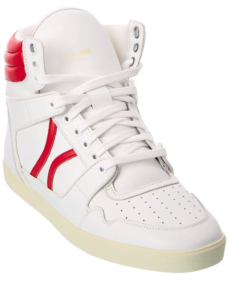 Celine Mid Leather Sneaker White