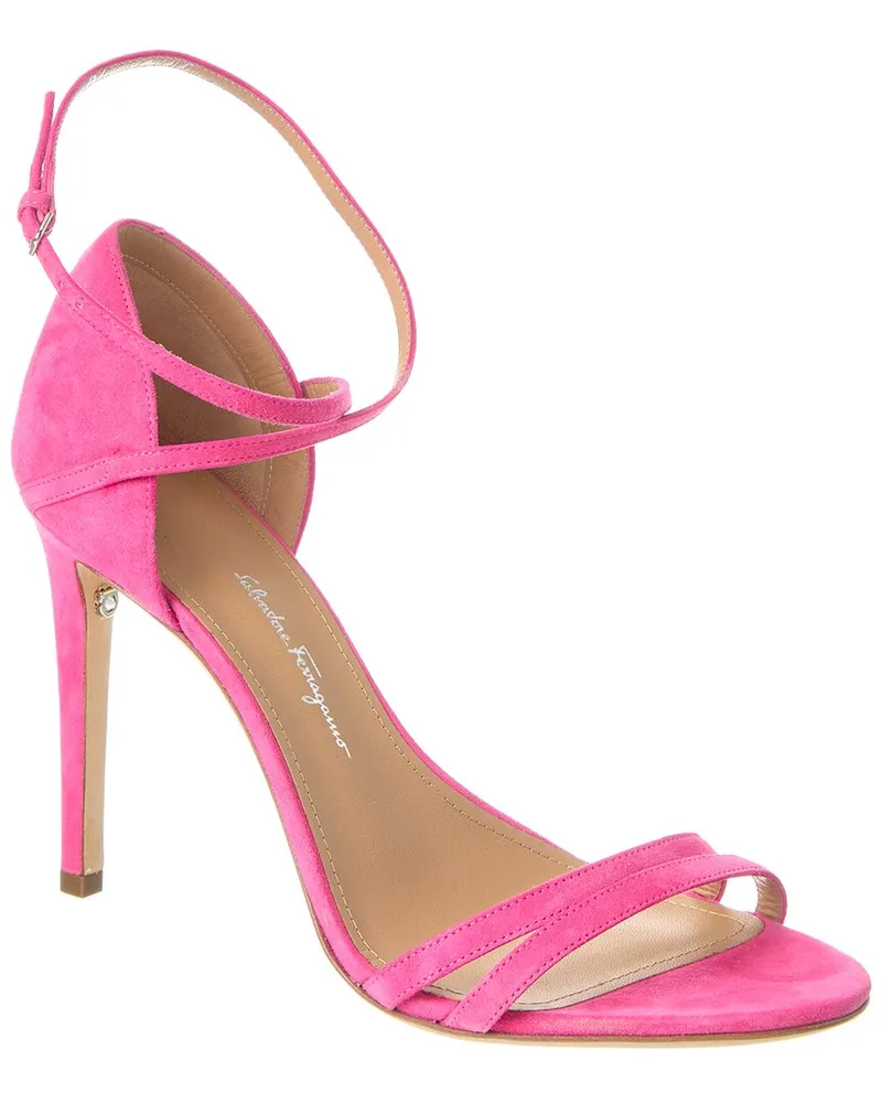 Ferragamo Ines XS Suede Sandal Pink