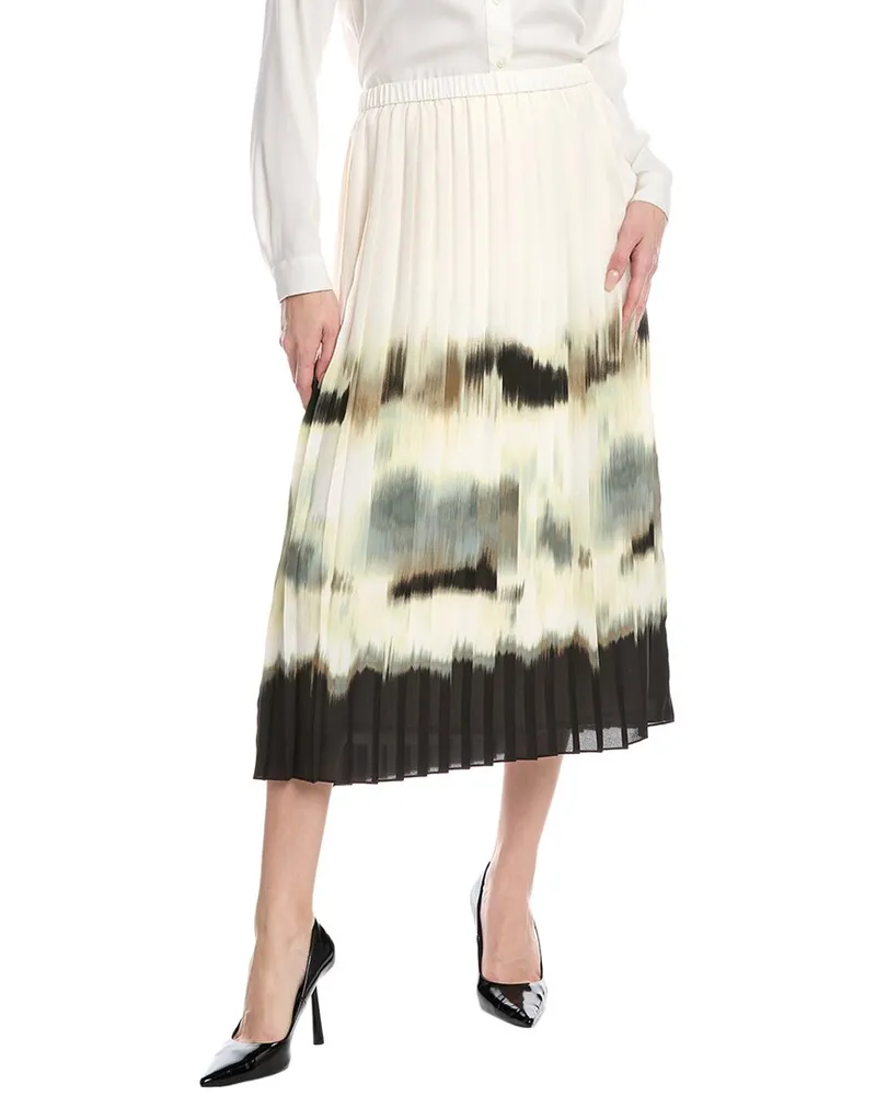 Anne Klein Pull-On Pleated Skirt White