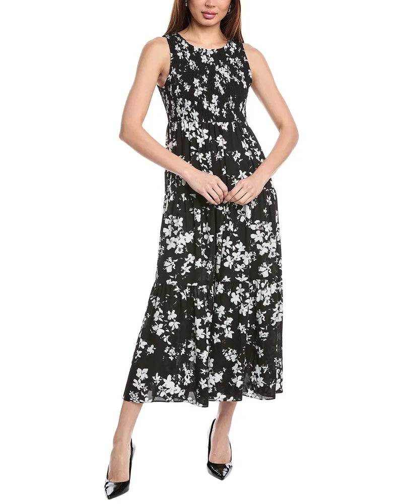 Anne Klein Petite Smocked Bodice Maxi Dress Black